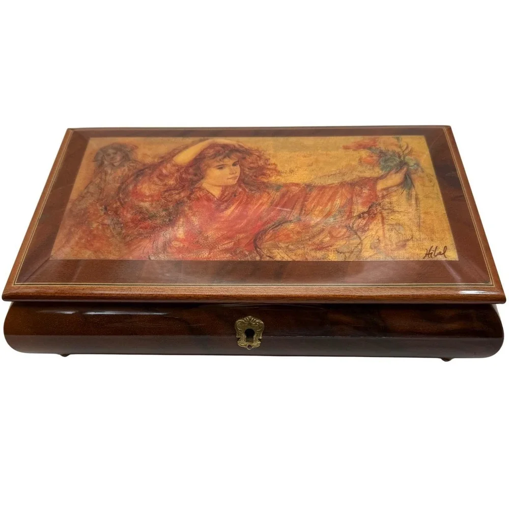 Reuge Swiss Musical Jewelry Box – Edna Hibel Art, La Bohème, With Key, Excellent